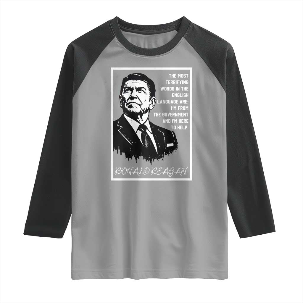 Ronald Reagan Quote Raglan Shirt American Flag US President