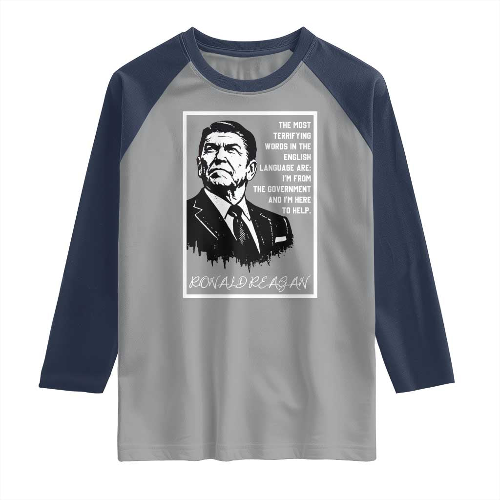 Ronald Reagan Quote Raglan Shirt American Flag US President