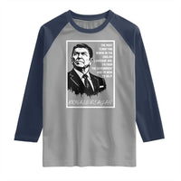 Ronald Reagan Quote Raglan Shirt American Flag US President