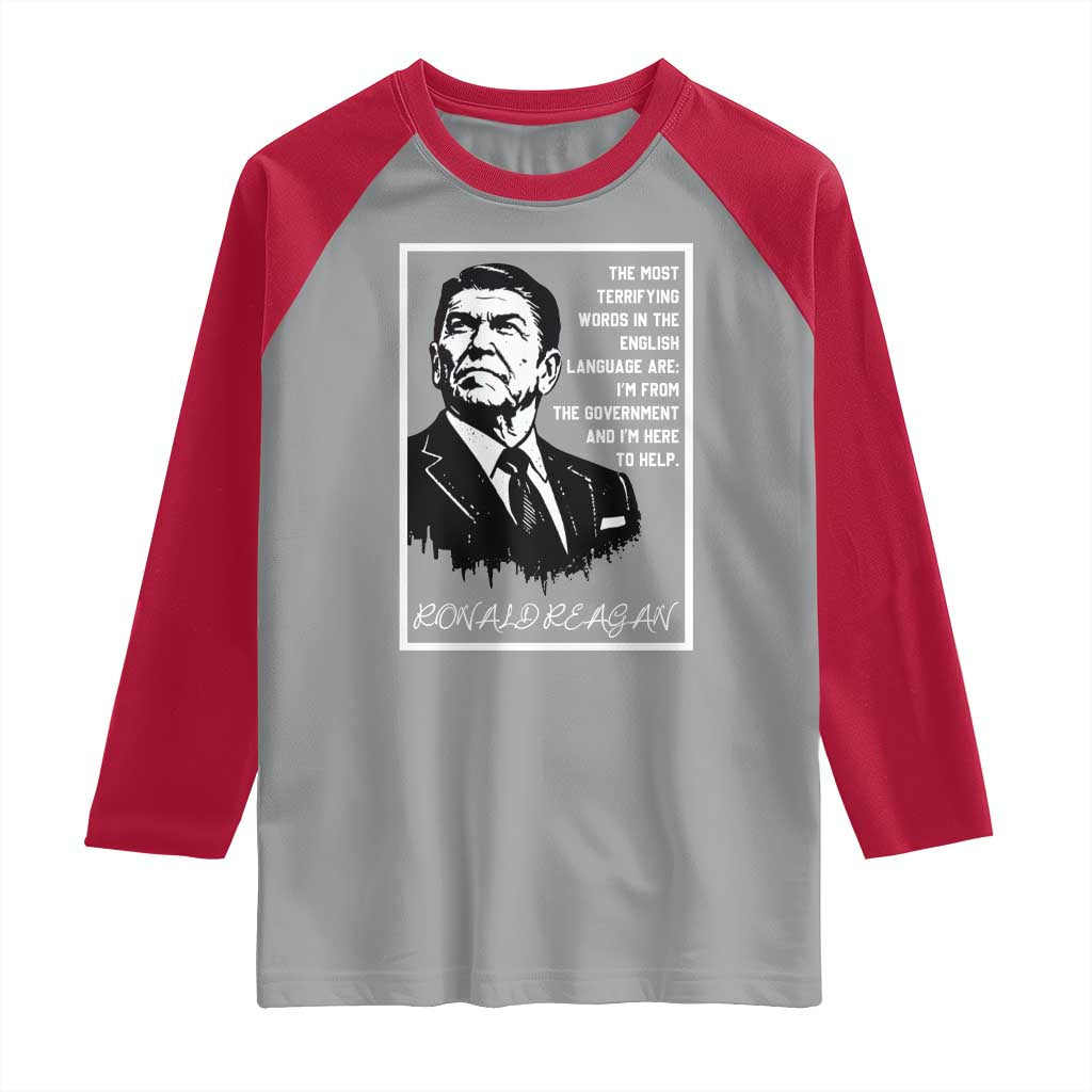 Ronald Reagan Quote Raglan Shirt American Flag US President