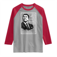 Ronald Reagan Quote Raglan Shirt American Flag US President