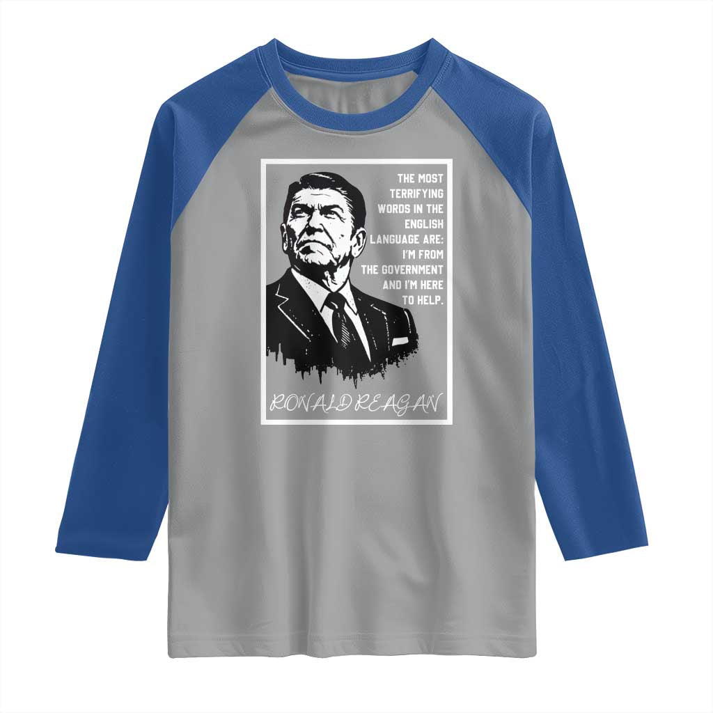 Ronald Reagan Quote Raglan Shirt American Flag US President
