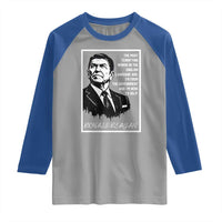 Ronald Reagan Quote Raglan Shirt American Flag US President