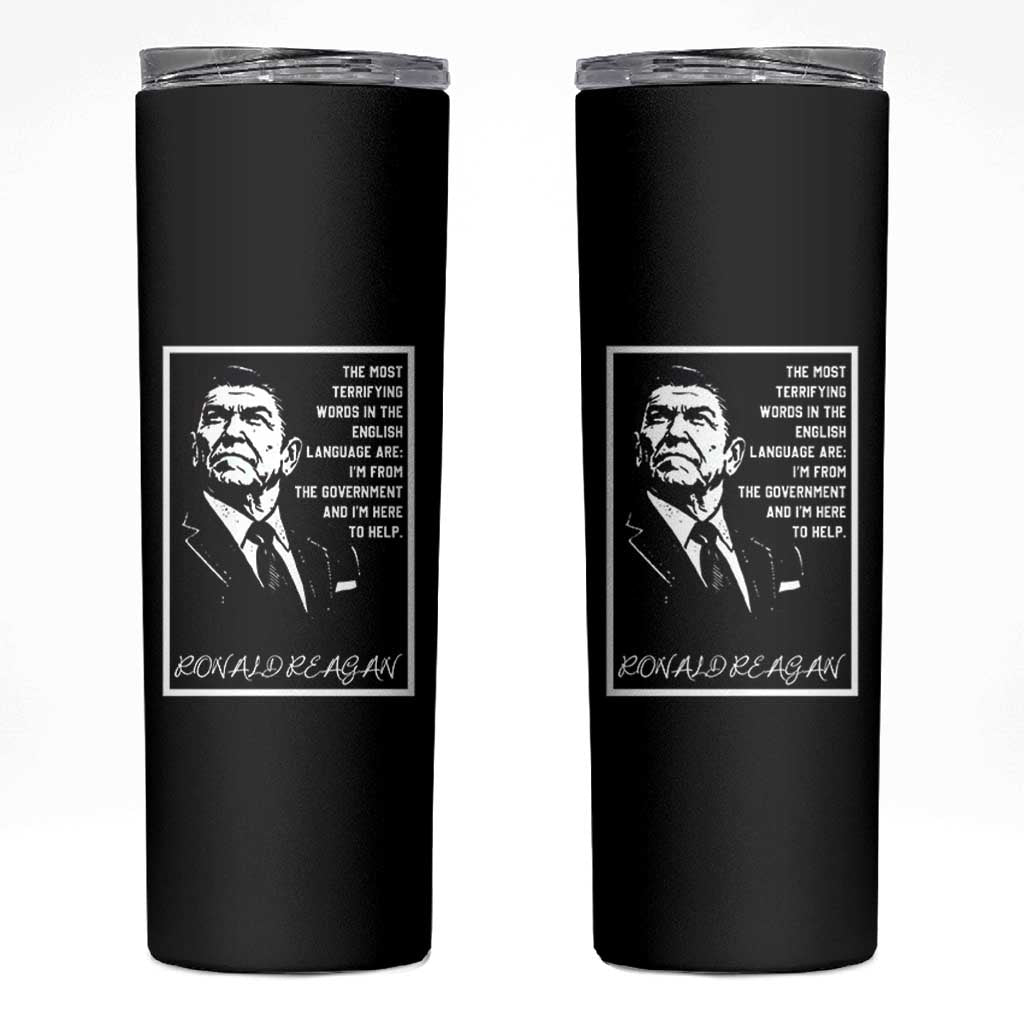 Ronald Reagan Quote Skinny Tumbler American Flag US President