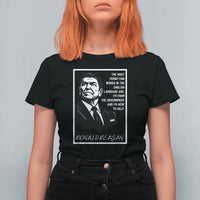 Ronald Reagan Quote T Shirt For Women American Flag US President