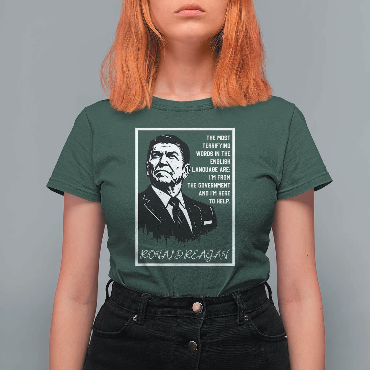 Ronald Reagan Quote T Shirt For Women American Flag US President