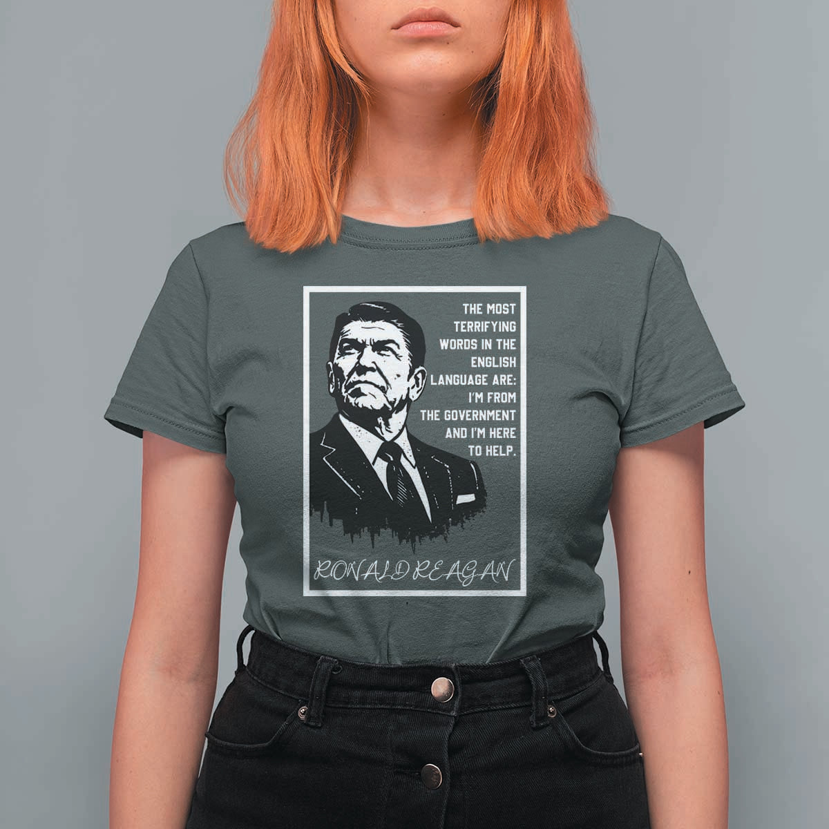 Ronald Reagan Quote T Shirt For Women American Flag US President