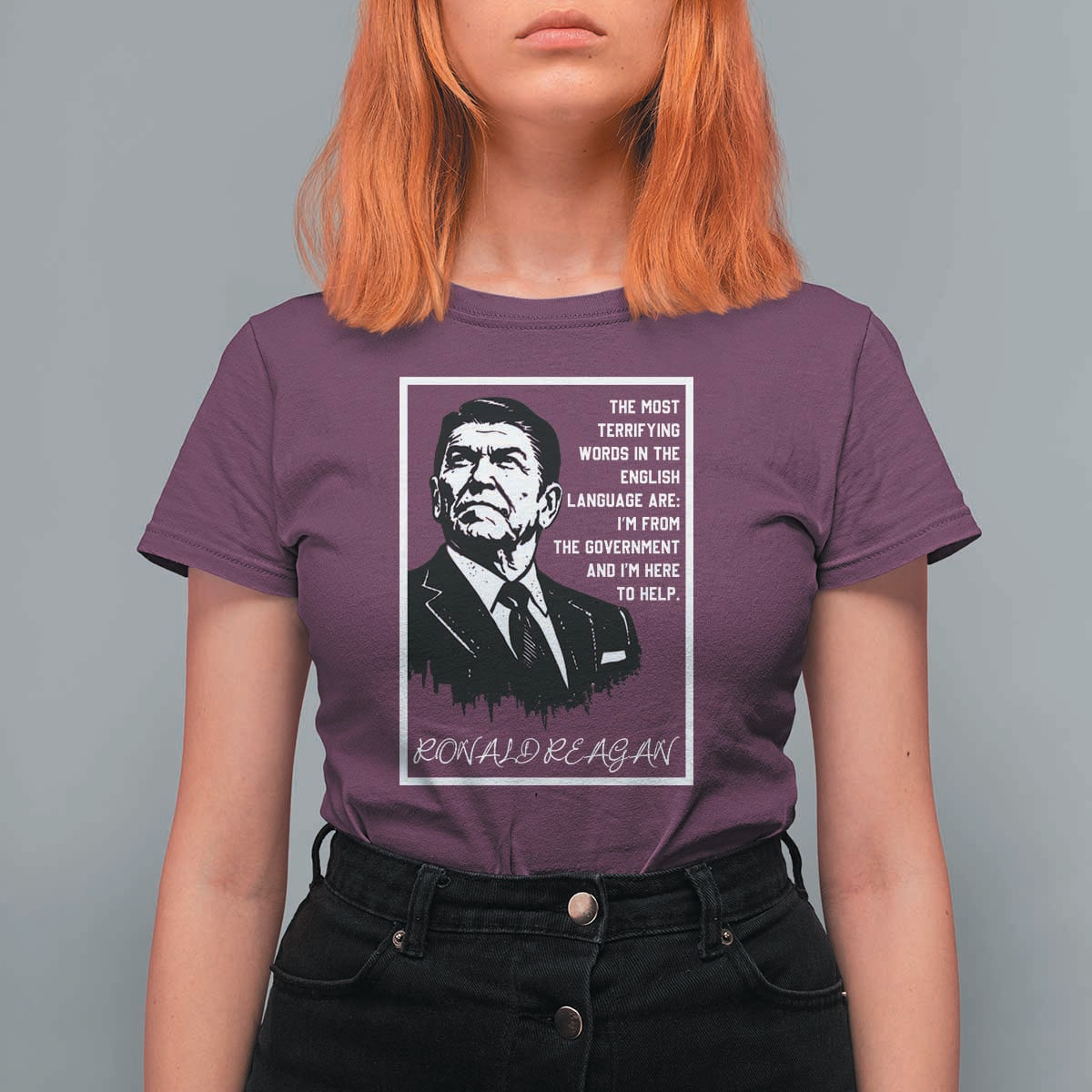 Ronald Reagan Quote T Shirt For Women American Flag US President