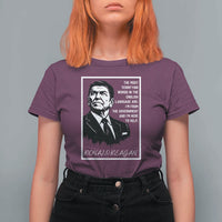 Ronald Reagan Quote T Shirt For Women American Flag US President