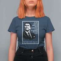 Ronald Reagan Quote T Shirt For Women American Flag US President