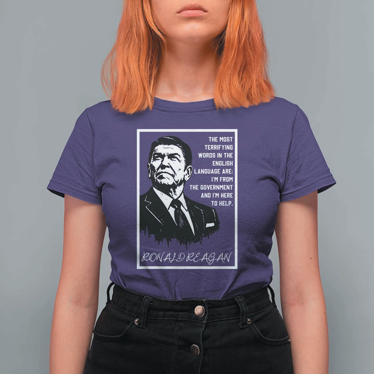 Ronald Reagan Quote T Shirt For Women American Flag US President