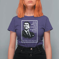 Ronald Reagan Quote T Shirt For Women American Flag US President