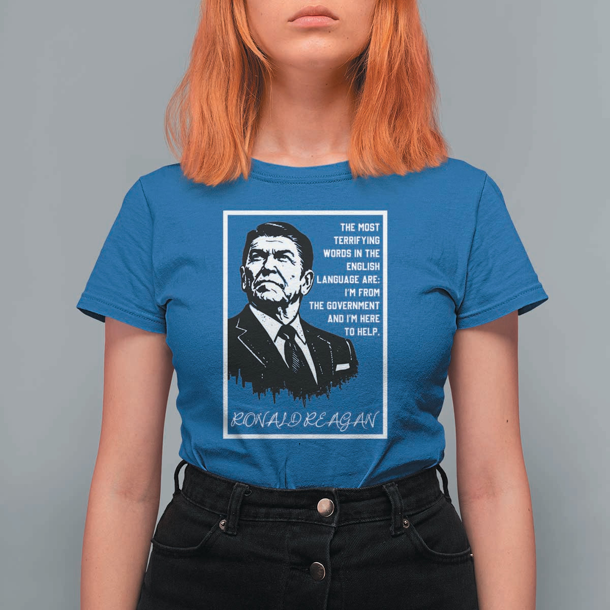 Ronald Reagan Quote T Shirt For Women American Flag US President