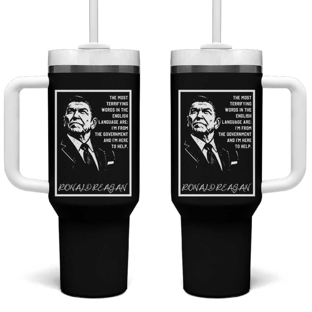 Ronald Reagan Quote Tumbler With Handle American Flag US President