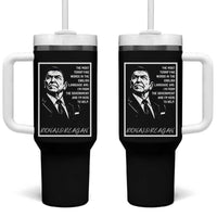 Ronald Reagan Quote Tumbler With Handle American Flag US President