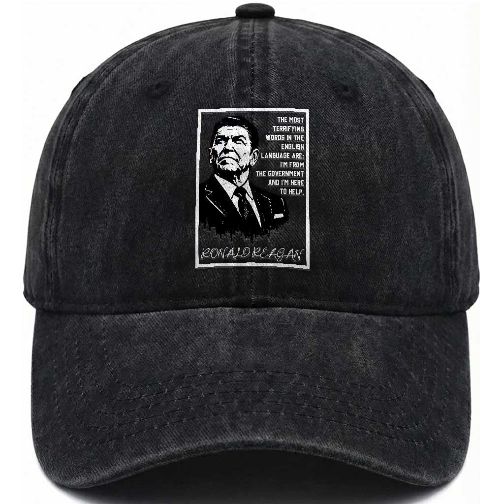 Ronald Reagan Quote Washed Cotton Baseball Cap American Flag US President