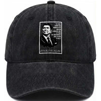 Ronald Reagan Quote Washed Cotton Baseball Cap American Flag US President