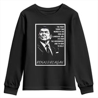 Ronald Reagan Quote Youth Sweatshirt American Flag US President