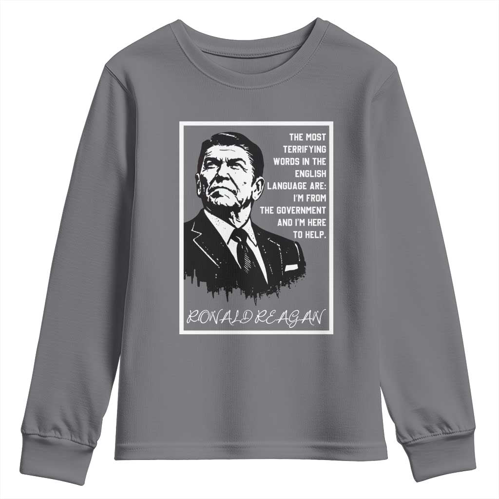 Ronald Reagan Quote Youth Sweatshirt American Flag US President
