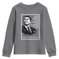 Ronald Reagan Quote Youth Sweatshirt American Flag US President