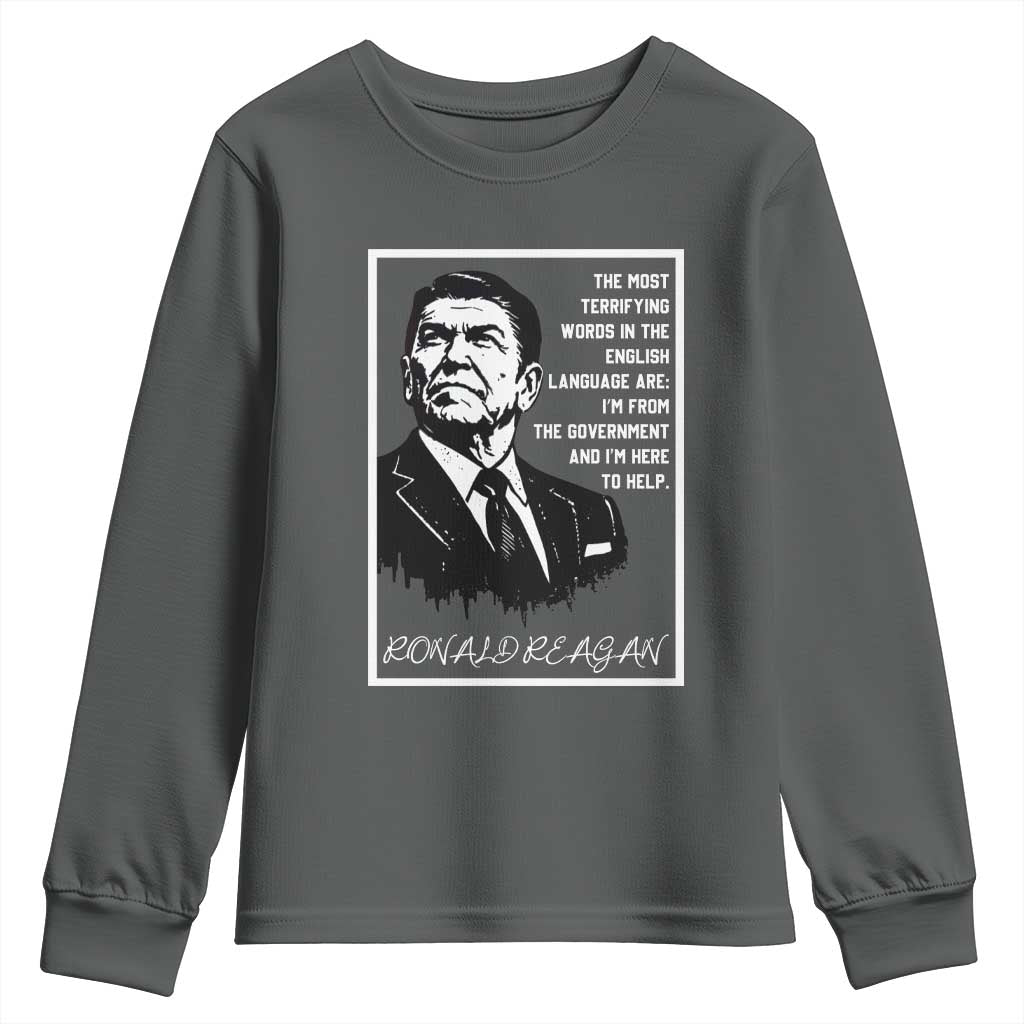 Ronald Reagan Quote Youth Sweatshirt American Flag US President