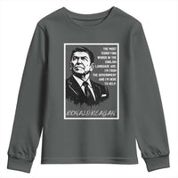Ronald Reagan Quote Youth Sweatshirt American Flag US President