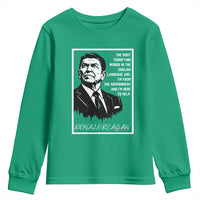 Ronald Reagan Quote Youth Sweatshirt American Flag US President
