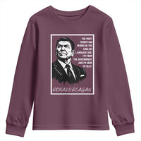 Ronald Reagan Quote Youth Sweatshirt American Flag US President