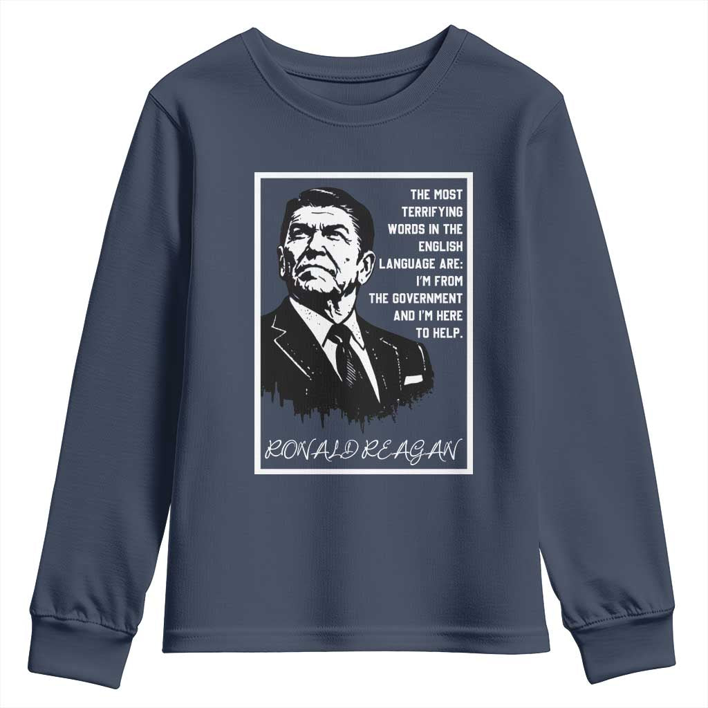 Ronald Reagan Quote Youth Sweatshirt American Flag US President