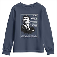 Ronald Reagan Quote Youth Sweatshirt American Flag US President