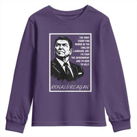 Ronald Reagan Quote Youth Sweatshirt American Flag US President