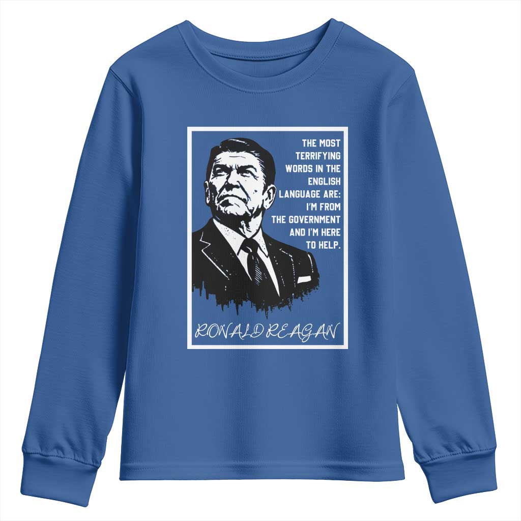 Ronald Reagan Quote Youth Sweatshirt American Flag US President