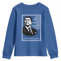 Ronald Reagan Quote Youth Sweatshirt American Flag US President