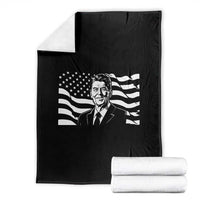 Ronald Reagan America Flag US President Throw Blanket