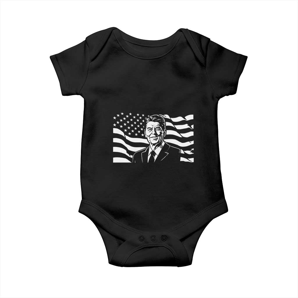 Ronald Reagan America Flag US President Baby Onesie