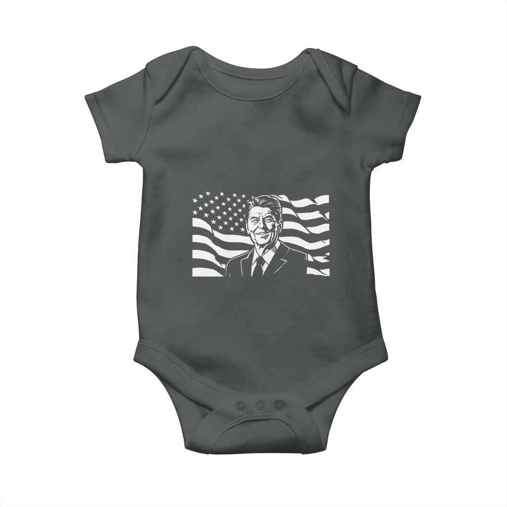 Ronald Reagan America Flag US President Baby Onesie