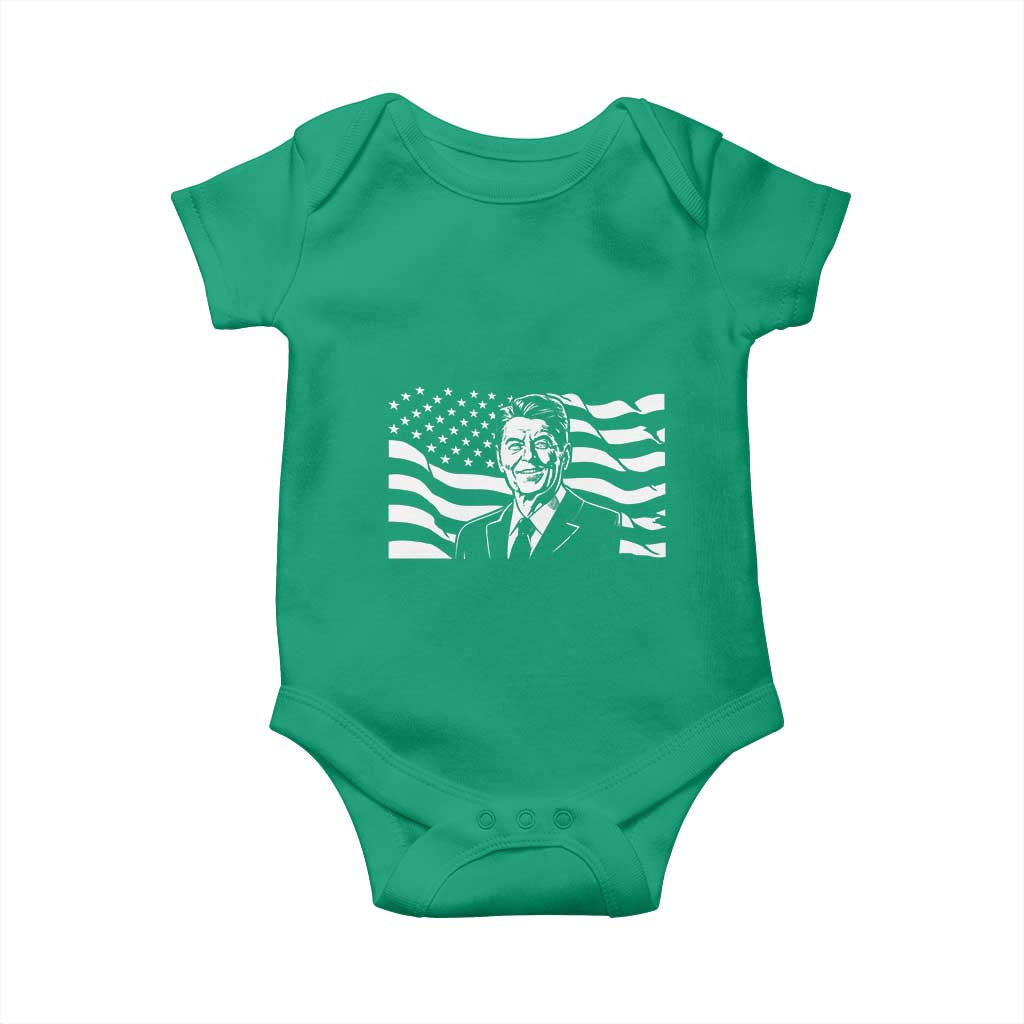 Ronald Reagan America Flag US President Baby Onesie