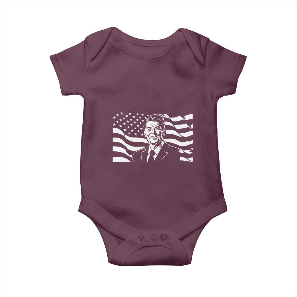 Ronald Reagan America Flag US President Baby Onesie