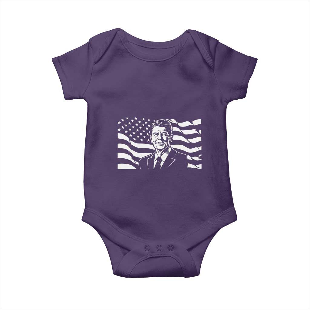 Ronald Reagan America Flag US President Baby Onesie