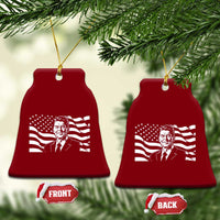 Ronald Reagan America Flag US President Ceramic Ornament