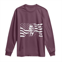 Ronald Reagan America Flag US President Long Sleeve Shirt