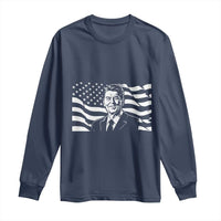 Ronald Reagan America Flag US President Long Sleeve Shirt