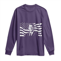 Ronald Reagan America Flag US President Long Sleeve Shirt