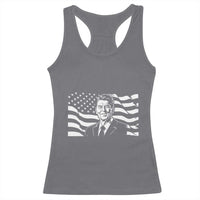 Ronald Reagan America Flag US President Racerback Tank Top
