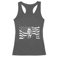 Ronald Reagan America Flag US President Racerback Tank Top