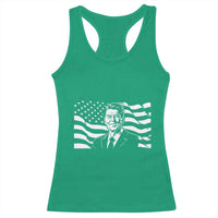 Ronald Reagan America Flag US President Racerback Tank Top