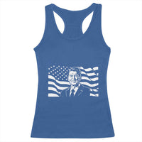 Ronald Reagan America Flag US President Racerback Tank Top