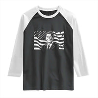 Ronald Reagan America Flag US President Raglan Shirt