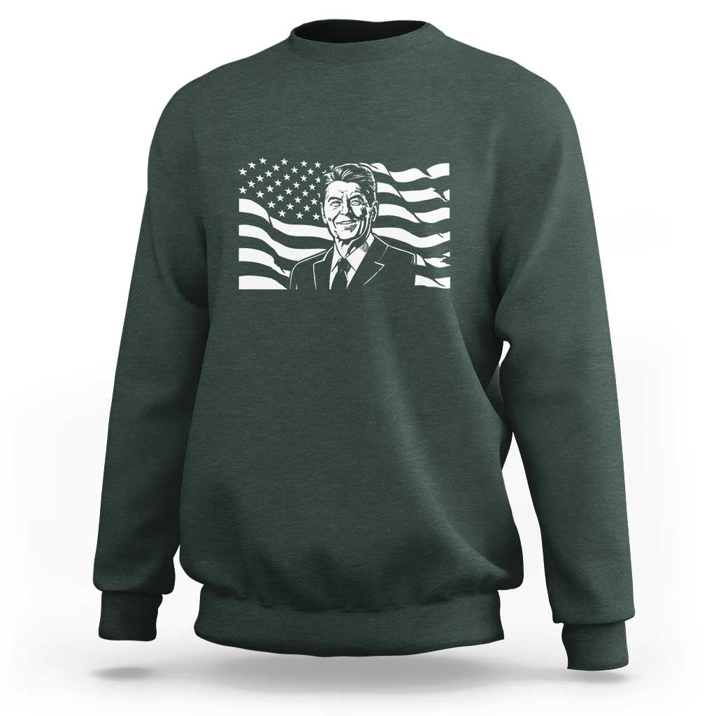 Ronald Reagan America Flag US President Sweatshirt
