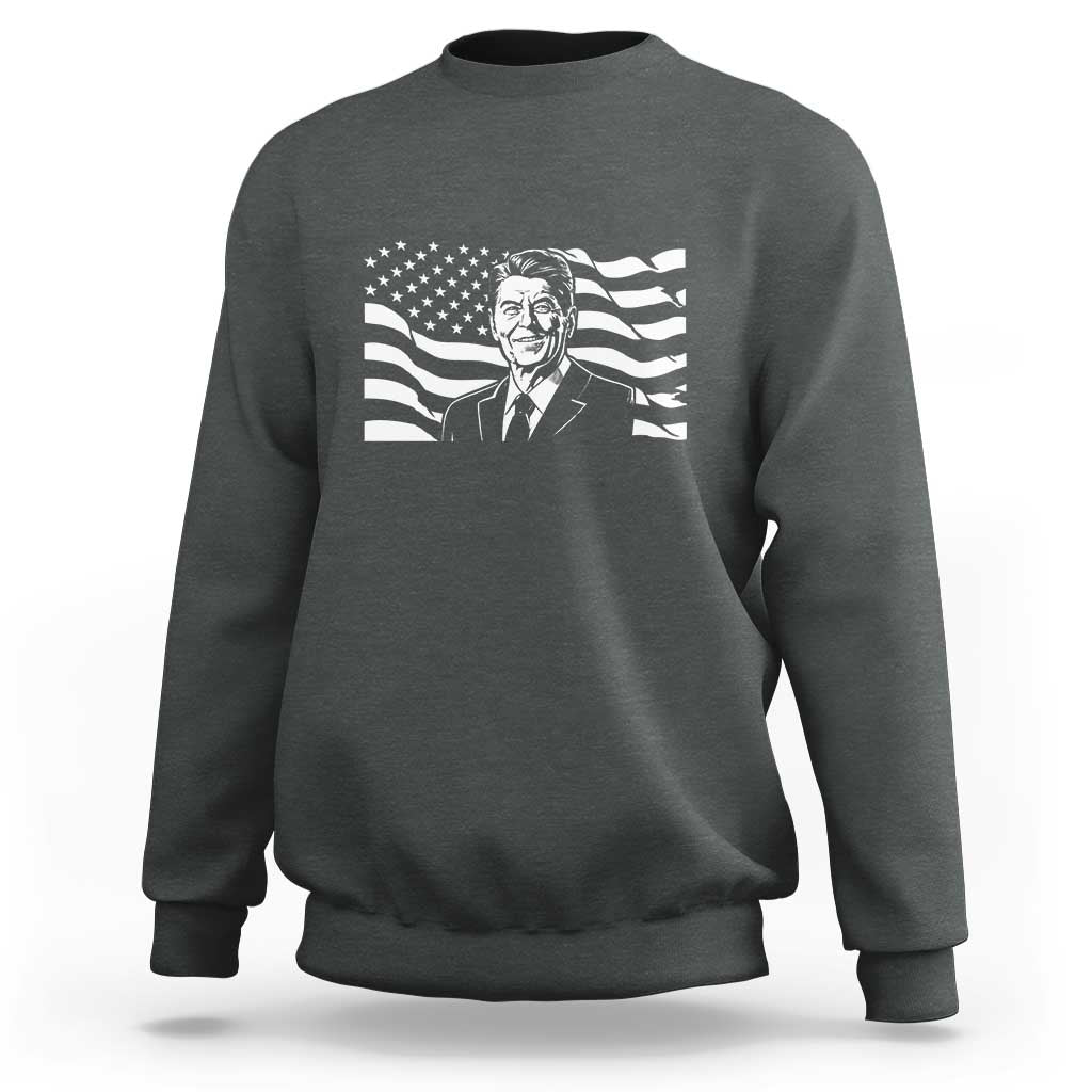 Ronald Reagan America Flag US President Sweatshirt